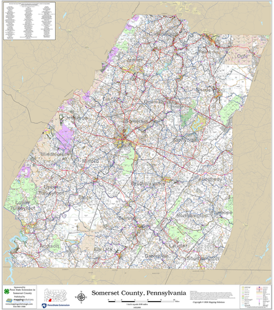 Somerset County Pennsylvania 2027 Wall Map