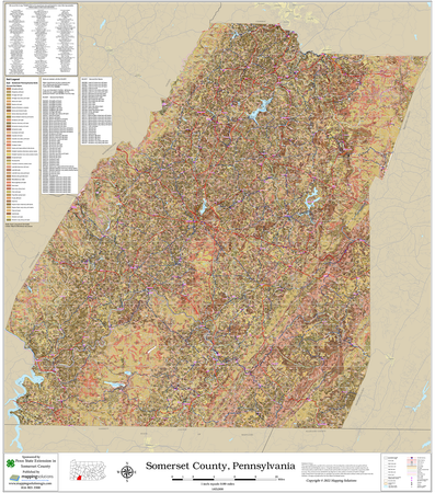 Somerset County Pennsylvania 2027 Soils Wall Map