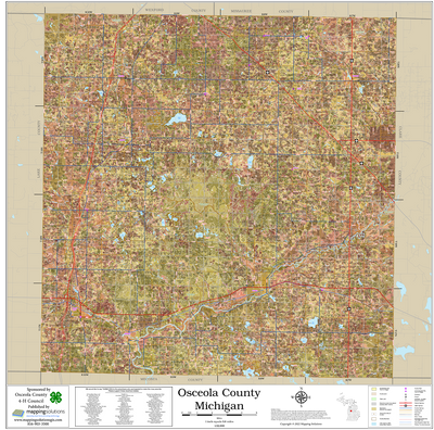 Osceola  County Michigan 2026 Soils Wall Map