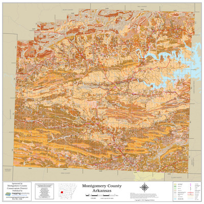 Montgomery County Arkansas 2023 Soils Wall Map
