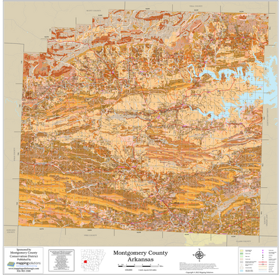 Montgomery County Arkansas 2026 Soils Wall Map