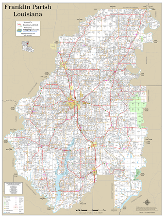 Franklin Parish Louisiana 2026 Wall Map