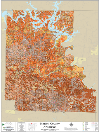 Marion County Arkansas 2026 Soils Wall Map