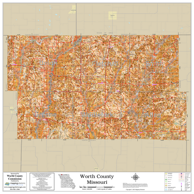 Worth County Missouri 2026 Soils Wall Map