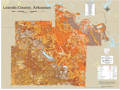 Lincoln County Arkansas 2026 Soils Wall Map