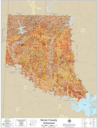 Sevier County Arkansas 2026 Soils Wall Map