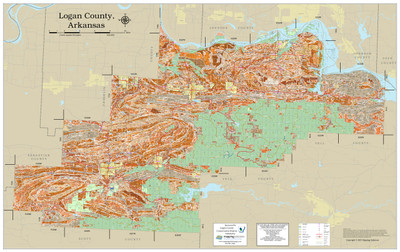 Logan County Arkansas 2023 Soils Wall Map