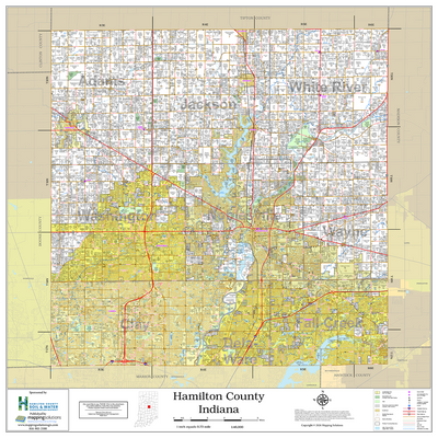 Hamilton County Indiana 2026 Wall Map