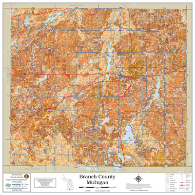 Branch County Michigan 2023 Soils Wall Map