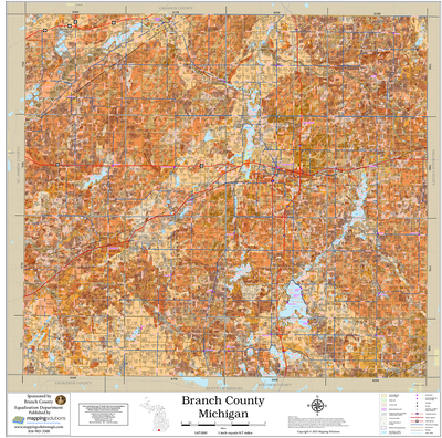 Branch County Michigan 2026 Soils Wall Map
