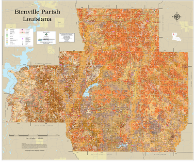 Bienville Parish Louisiana 2026 Soils Wall Map