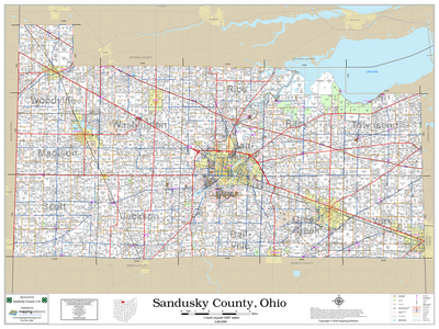 Sandusky County Ohio 2026 Wall Map