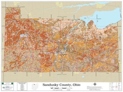 Sandusky County Ohio 2023 Soils Wall Map