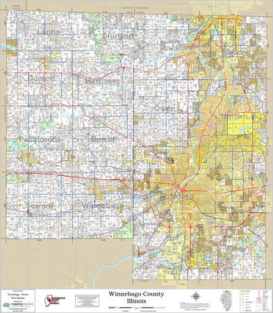 Winnebago County Illinois 2026 Wall Map