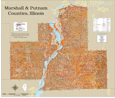 Marshall - Putnam Counties Illinois 2026 Soils Wall Map