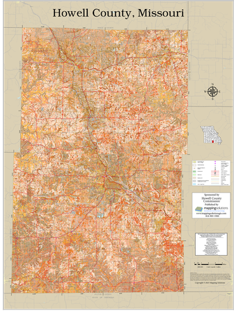 Howell County Missouri 2026 Soils Wall Map