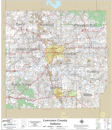Lawrence County Indiana 2027 Wall Map