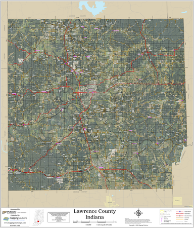 Lawrence County Indiana 2027 Aerial Wall Map