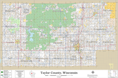 Taylor County Wisconsin 2026 Wall Map