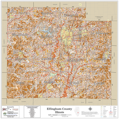 Effingham County Illinois 2024 Soils Wall Map Mapping Solutions EffinghamIL 36x36 WEBONLY 