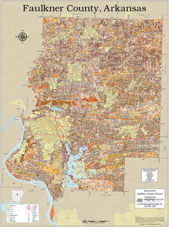Faulkner County Arkansas 2024 Soils Wall Map