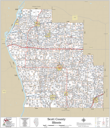 Scott County Illinois 2024 Wall Map