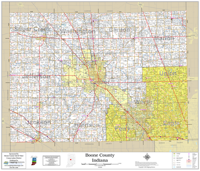 Boone County Indiana 2025 Wall Map Boone County Indiana 2025 Wall Map