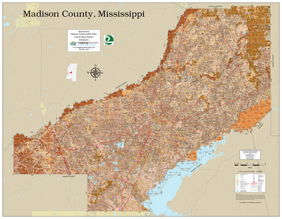 Madison County Mississippi 2025 Soils Wall Map