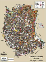 Jefferson County Missouri 2016 Wall Map, Jefferson County Missouri 2016