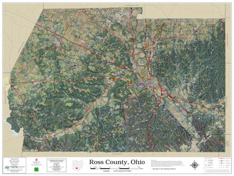 Ross County Ohio 2023 Aerial Wall Map | Mapping Solutions