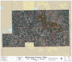 Mahoning County Ohio 2025 Aerial Wall Map | Mapping Solutions