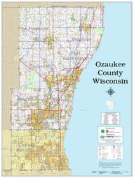 Ozaukee County Wi Gis Ozaukee County Wisconsin 2020 Wall Map | Mapping Solutions