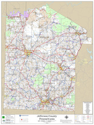 Jefferson County Pennsylvania 2020 Wall Map | Mapping Solutions