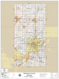 Madison County Indiana 2023 Wall Map | Mapping Solutions