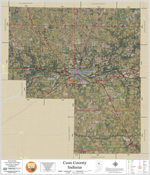 Cass County Indiana 2025 Aerial Wall Map | Mapping Solutions