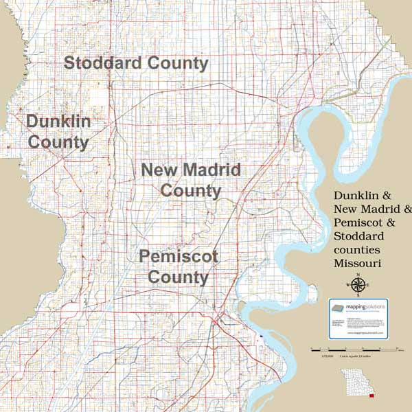 Mapping Solutions Custom Multi-County and Township Map