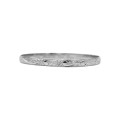 Sterling Silver Plain Edge Plumeria Shining Scroll Enamel Name Bangle
