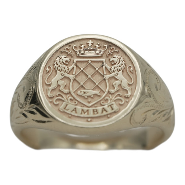 Large Personalized Round Signet Ring