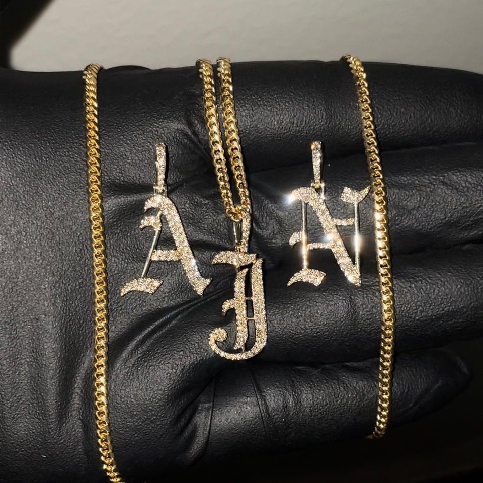 Diamond Old English Initial Pendants (Lab Grown)