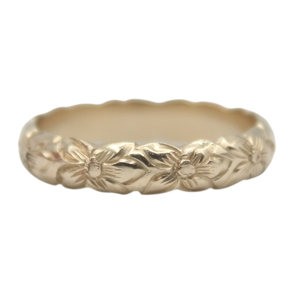 4mm Plumeria Scalloped Edge Ring