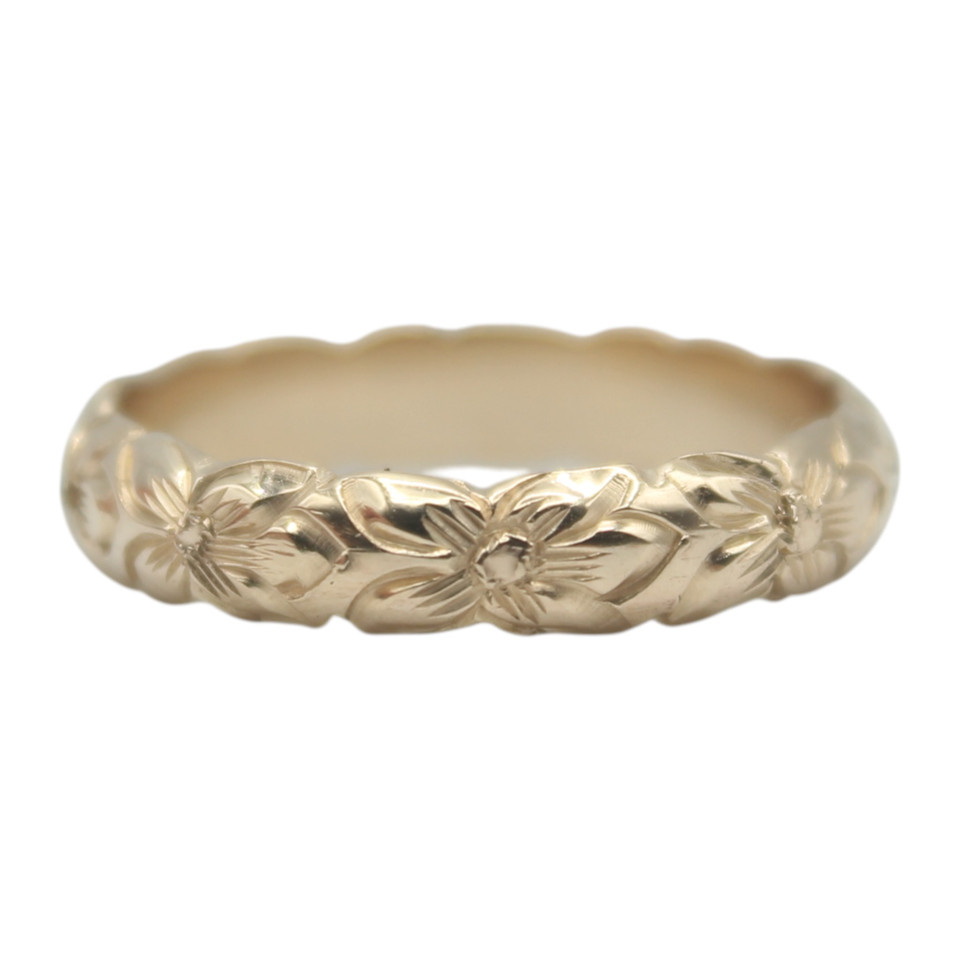 4mm Plumeria Scalloped Edge Ring