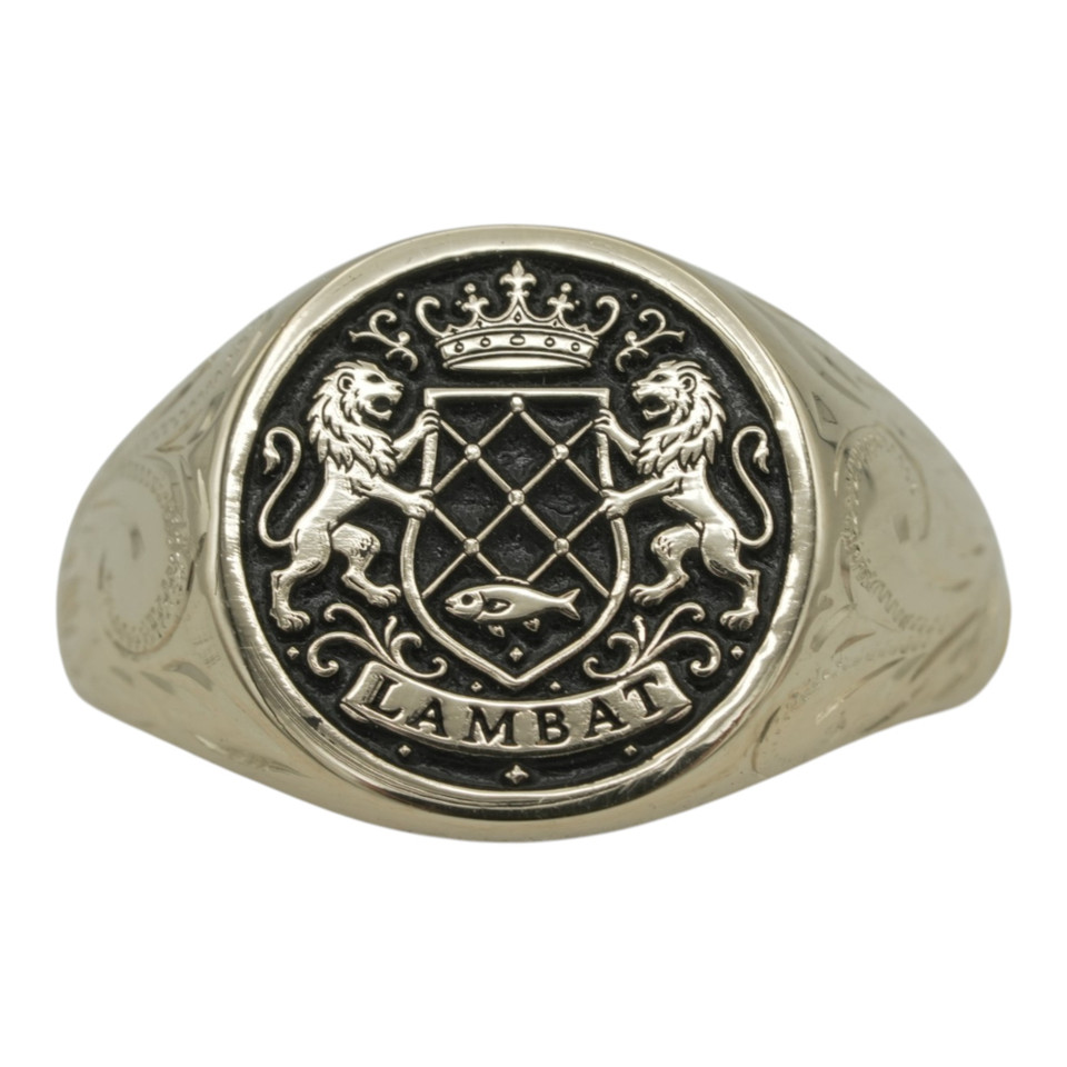 Large Personalized Round Signet Ring