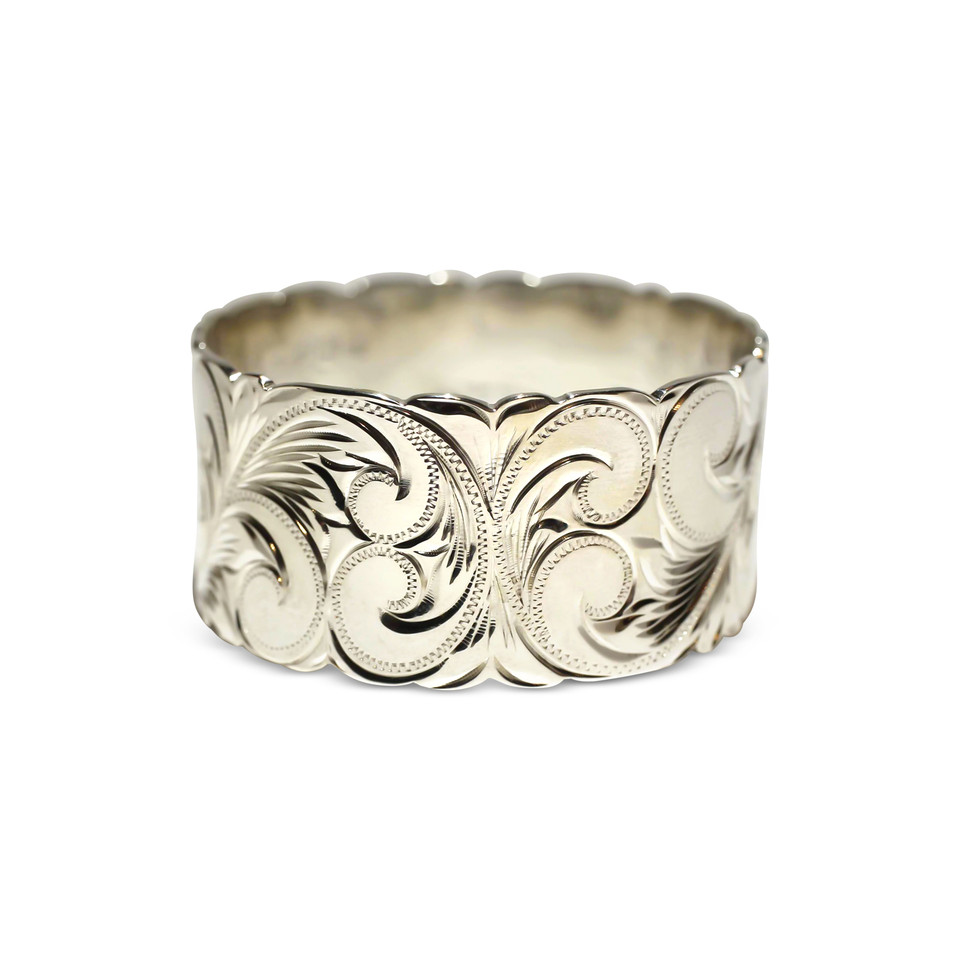 32mm Fancy Scroll Plumeria Bangle
