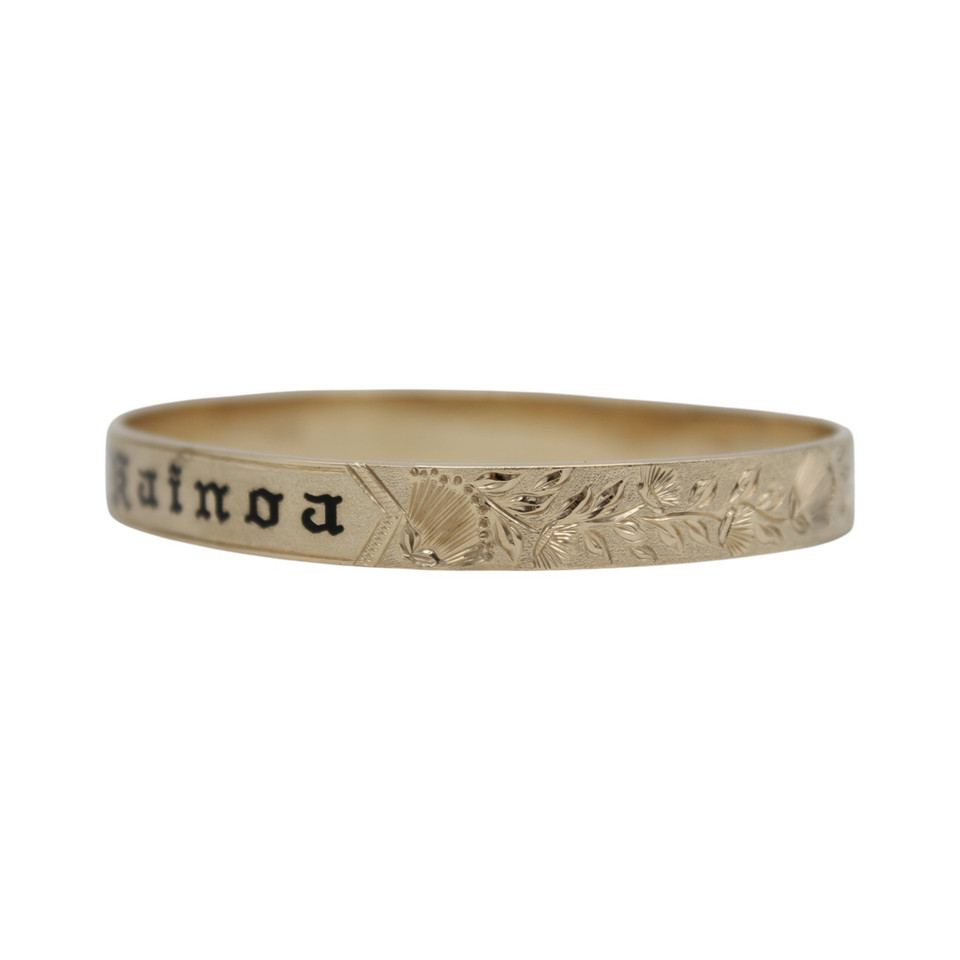 Ohia Lehua Enamel Name Bangle