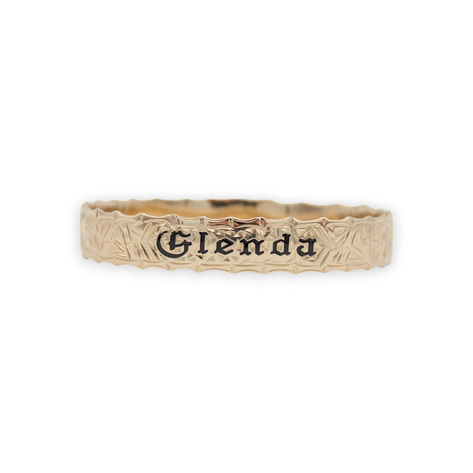 Bamboo Enamel Name Bangle