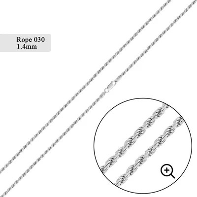1.4mm Diamond Cut Rope Sterling Silver