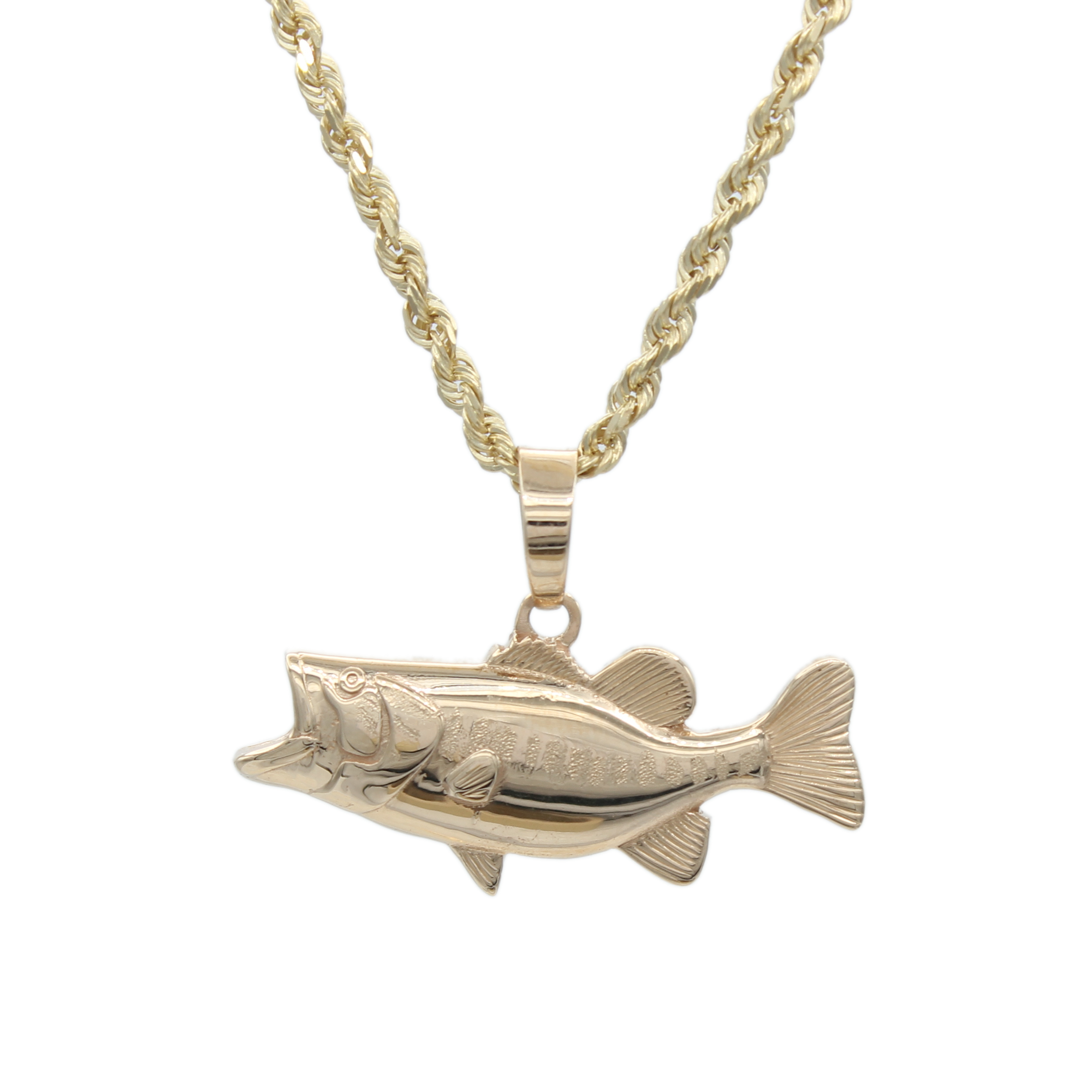 Largemouth Bass Pendant Sterling Silver Top Fin Hang