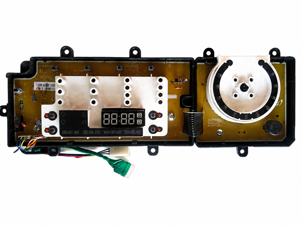 Samsung DC92-00683F refurbished washer electronic control board front view on a white background.