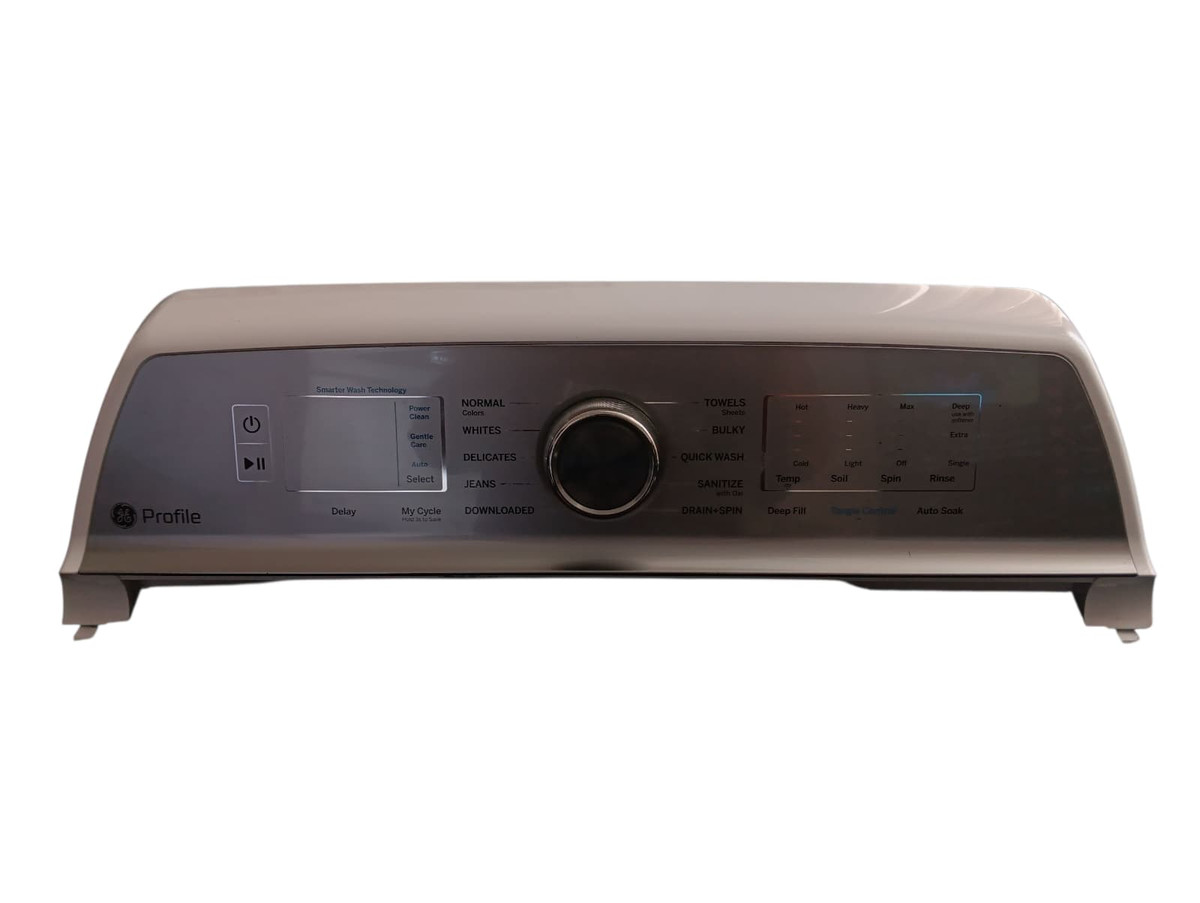 “GE WH22X35537 Washer Interface Control Board – Genuine replacement part for GE top-load washers, controls cycle selection and display functions, refurbished and tested by The Main Boards.”