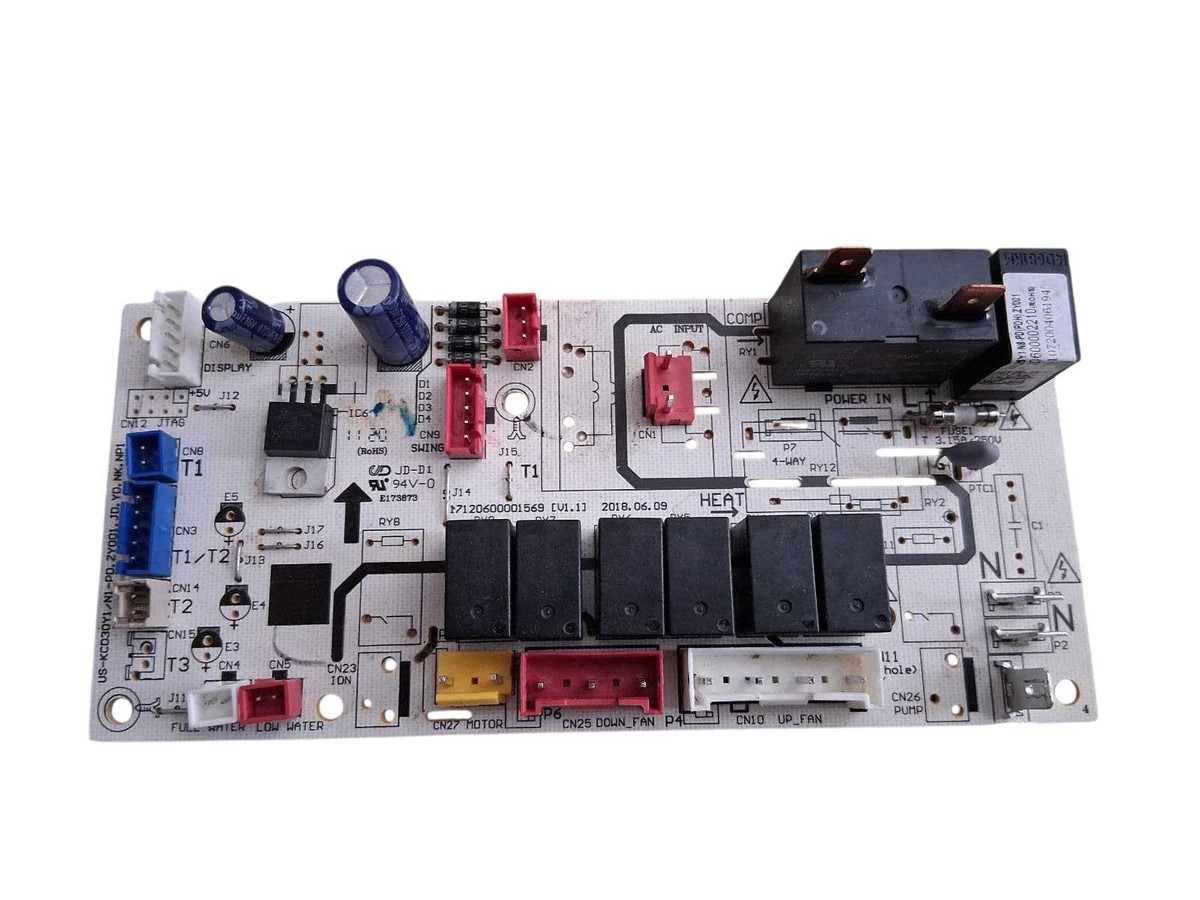 AC main control board 17120600001569 with electronic components and connectors designed to control appliance functions and restore proper operation